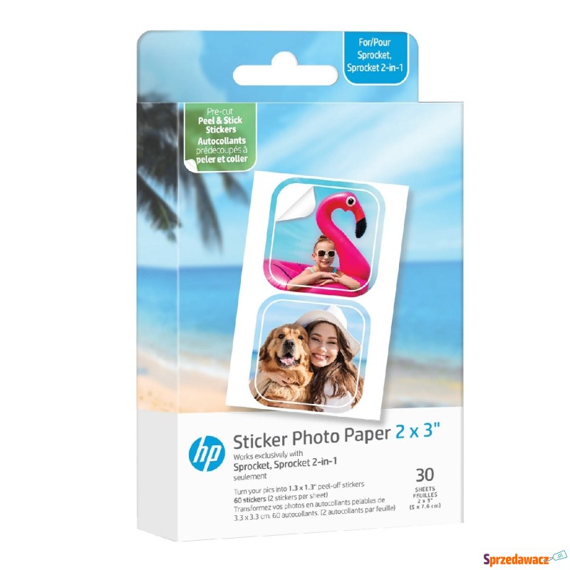 HP Sprocket Sticker 2x3'' - 2 w 1 (30 szt. | 60... - Pozostały sprzęt optyczny - Opole