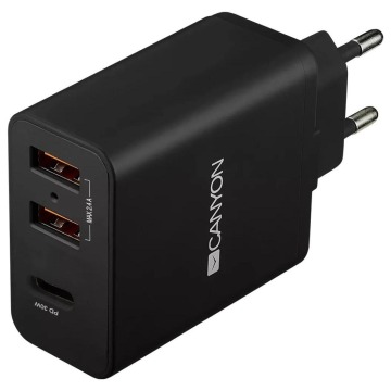 Canyon H-08 2x USB-A 1x USB-C 42W PD Czarna