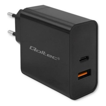 Qoltec Super Quick PD |1xUSB-C | 1xUSB | 65W | 5-20V | 1.5-3.25A | Czarna