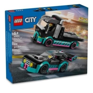 Klocki konstrukcyjne LEGO CITY 60406 Samochód Wyścigowy I Laweta