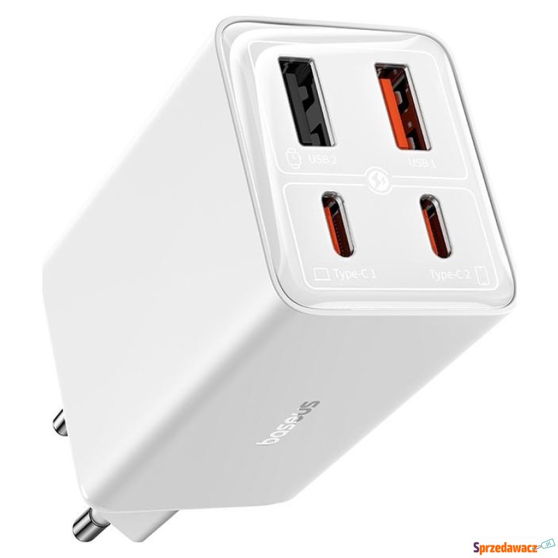 Baseus GaN6 Pro, 2xUSB-C + 2xUSB, 65W (biała) - Ładowarki sieciowe - Inowrocław