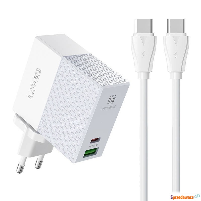 LDNIO A2620C USB, USB-C 65W + kabel USB-C - USB-C - Ładowarki sieciowe - Częstochowa