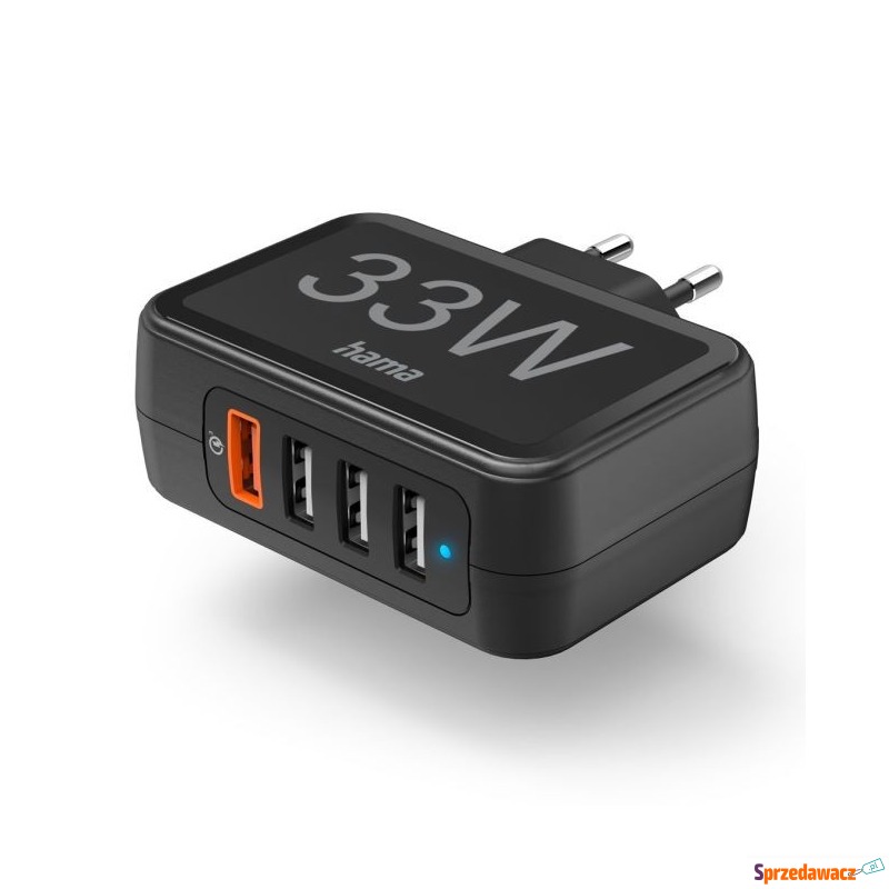 Hama Wall Charger 4-gniazda QC3.0 USB-A 33W czarna - Ładowarki sieciowe - Zamość