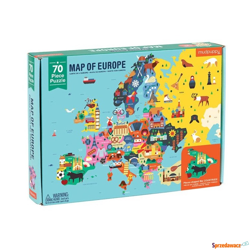 Puzzle Mudpuppy Mapa Europy - Puzzle - Słupsk