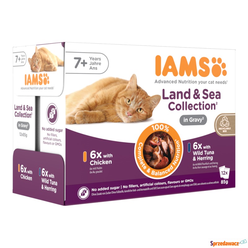 IAMS Delights Senior Land & Sea Collection w sosie... - Karmy dla kotów - Jelenia Góra