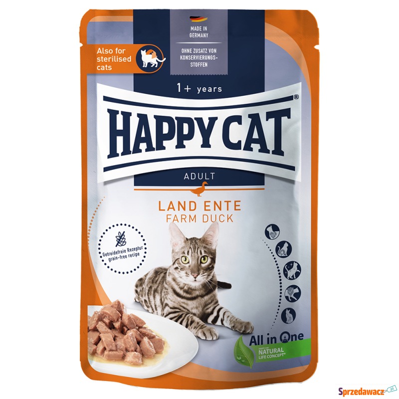 Happy Cat Pouch Meat w sosie, 12 x 85 g  - Kaczka - Karmy dla kotów - Białystok