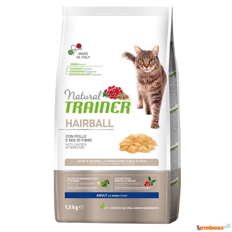 Natural Trainer Hairball, z kurczakiem - 1,5 kg - Karmy dla kotów - Nysa