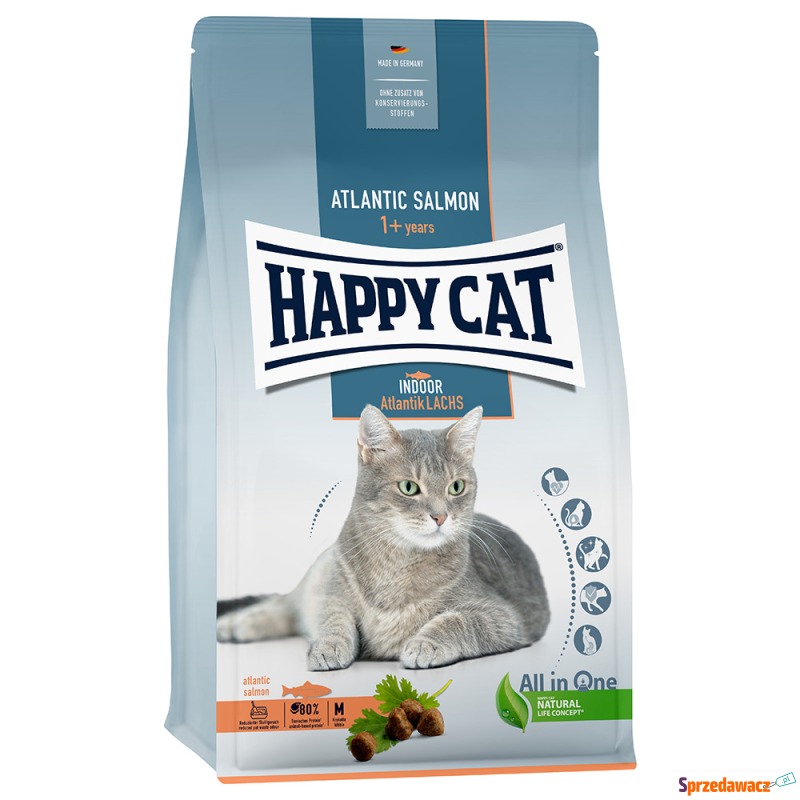 Happy Cat Indoor Adult, łosoś atlantycki - 4 kg - Karmy dla kotów - Stargard Szczeciński