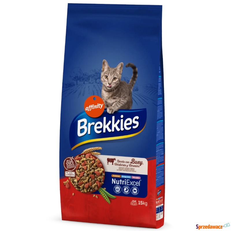 Brekkies, wołowina - 2 x 15 kg - Karmy dla kotów - Zamość