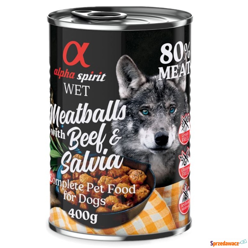 alpha spirit Dog Meatballs, 6 x 400 g - Wołowina... - Karmy dla psów - Gołków