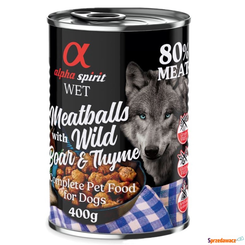 alpha spirit Dog Meatballs, 6 x 400 g - Dzik z... - Karmy dla psów - Legnica