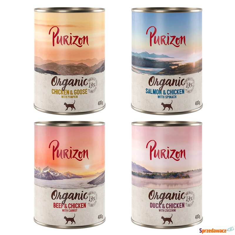 Purizon Organic, 6 x 400 g - Pakiet mieszany (4... - Karmy dla kotów - Koszalin