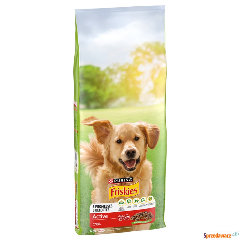 Purina Friskies Adult Active, wołowina - 12 kg - Karmy dla psów - Słupsk