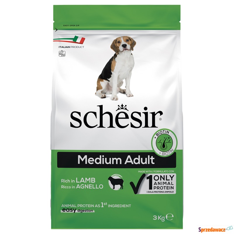 Schesir Dog Medium Adult, jagnięcina - 3 kg - Karmy dla psów - Wieluń