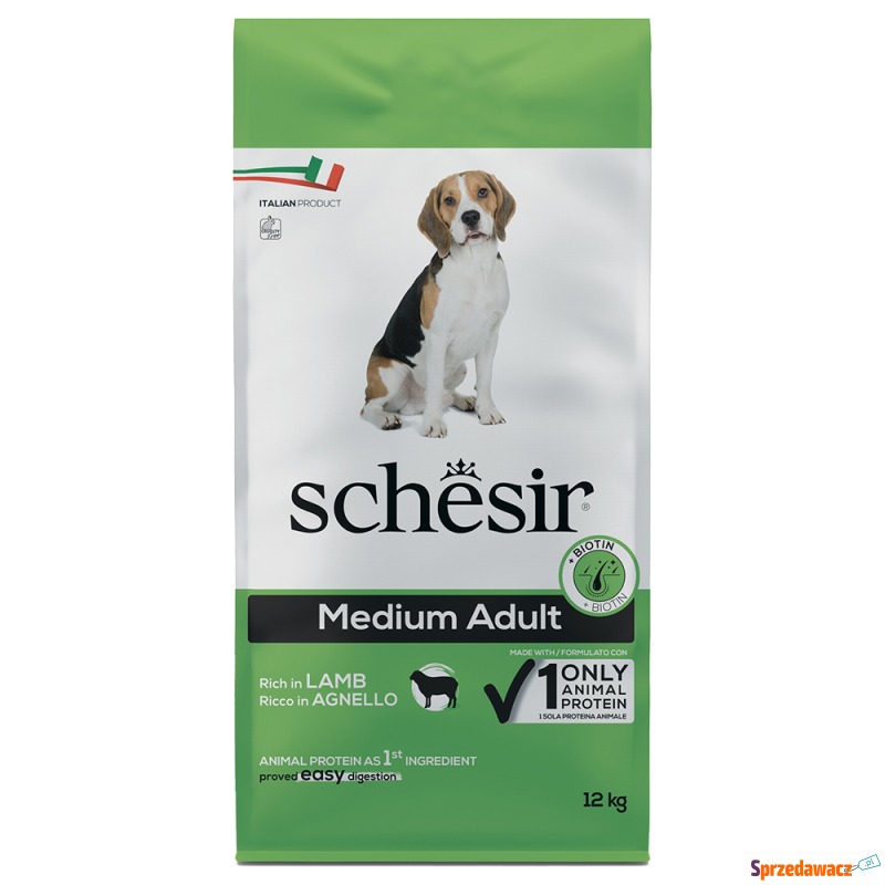 Schesir Dog Medium Adult, jagnięcina - 2 x 12... - Karmy dla psów - Piotrków Trybunalski