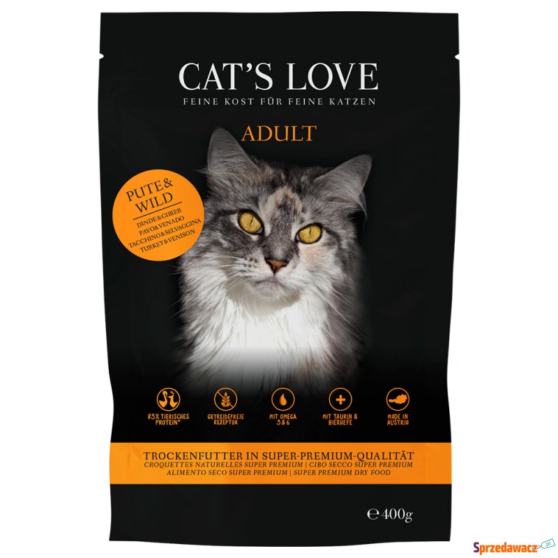 Cat´s Love Adult, indyk i dziczyzna - 2 x 400... - Karmy dla kotów - Rogoźnik