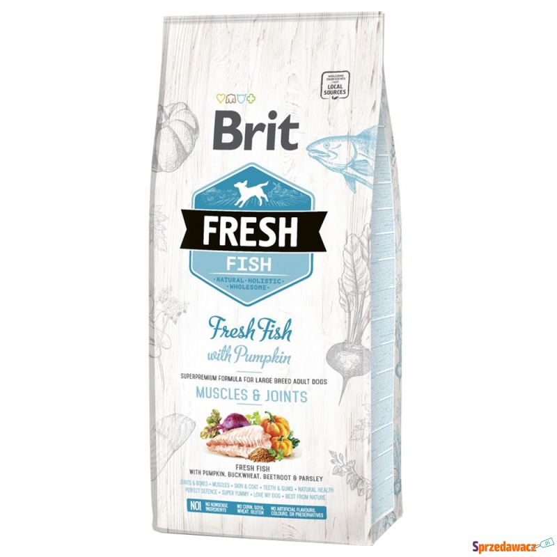 Brit Fresh Adult Large, ryba z dynią - 12 kg - Karmy dla psów - Wieluń