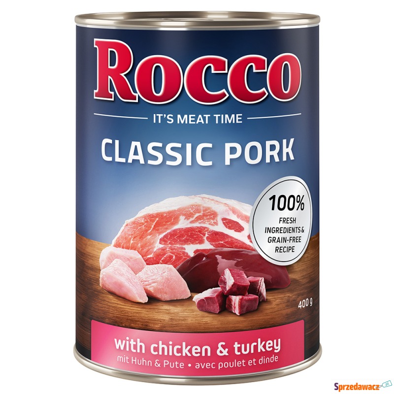 Megapakiet Rocco Classic Pork, 24 x 400 g - K... - Karmy dla psów - Augustów