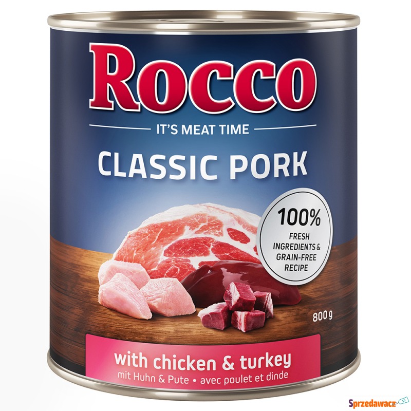 Megapakiet Rocco Classic Pork, 24 x 800 g - K... - Karmy dla psów - Żyrardów