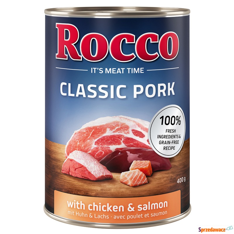 Megapakiet Rocco Classic Pork, 24 x 400 g - K... - Karmy dla psów - Nowy Targ