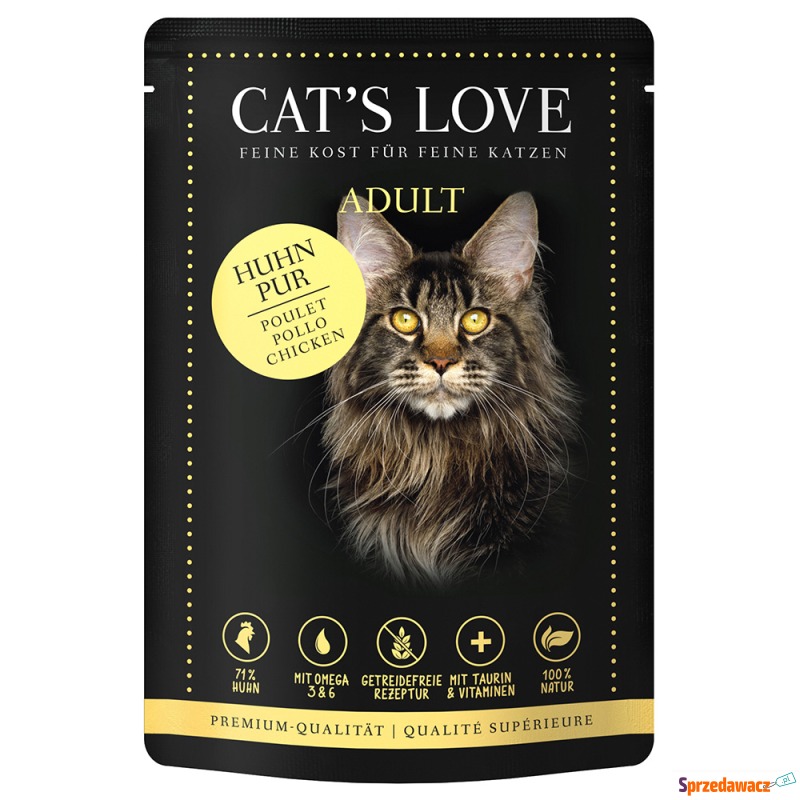 Cat's Love, 12 x 85 g - Czyste mięso z kurczaka - Karmy dla kotów - Sochaczew