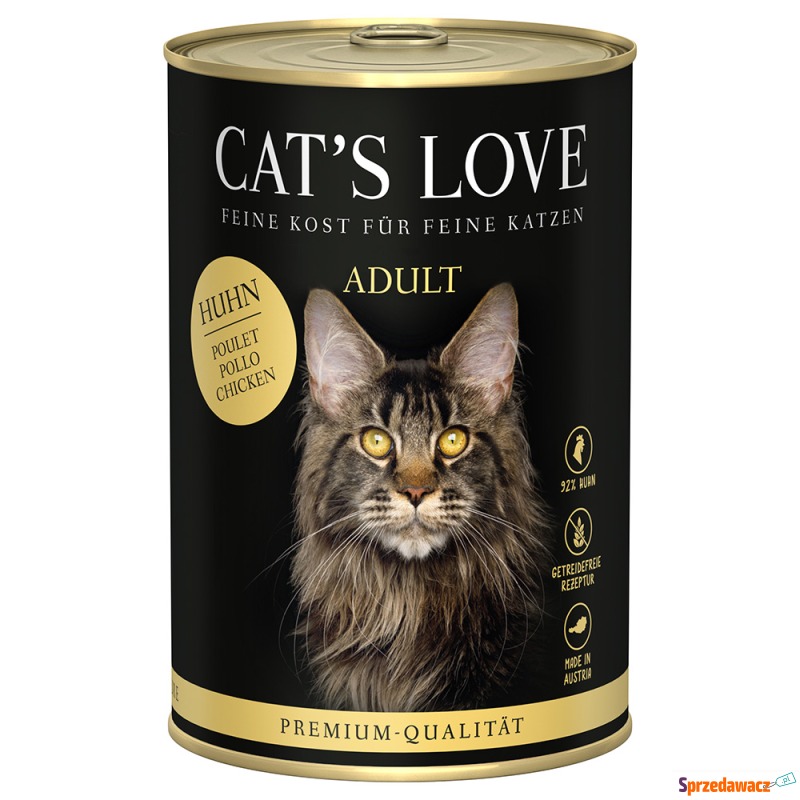 Cat's Love, 6 x 400 g - Czyste mięso z kurczaka - Karmy dla kotów - Łomża