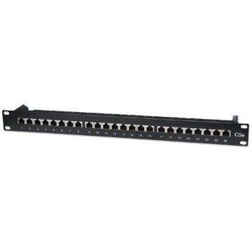 Patch panel Intellinet 513487 Patch panel STP Cat5e 1U 24-porty RJ45, czarny