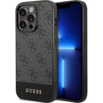 Etui Guess 4G Stripe Collection do iPhone 14 Pro, szare