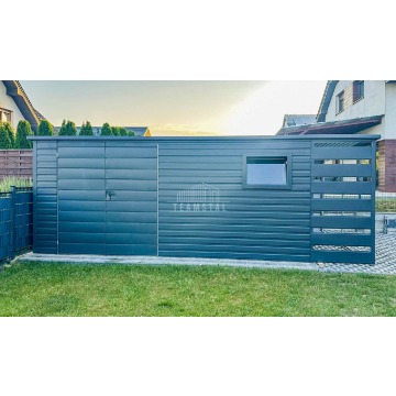 Schowek Domek Ogrodowy 4,5x2m + Wiata 1m Brama... - Altany, domki, namioty - Włocławek - zdjęcie 3