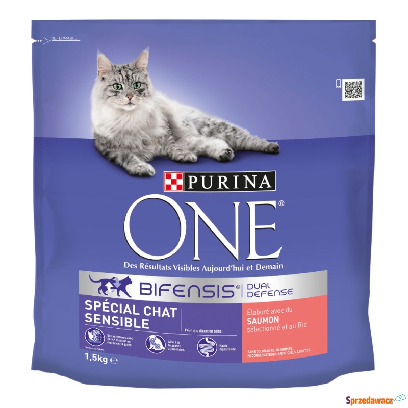 PURINA ONE Sensitive Cat Łosoś, ryż - 4 x 1,5... - Karmy dla kotów - Kutno