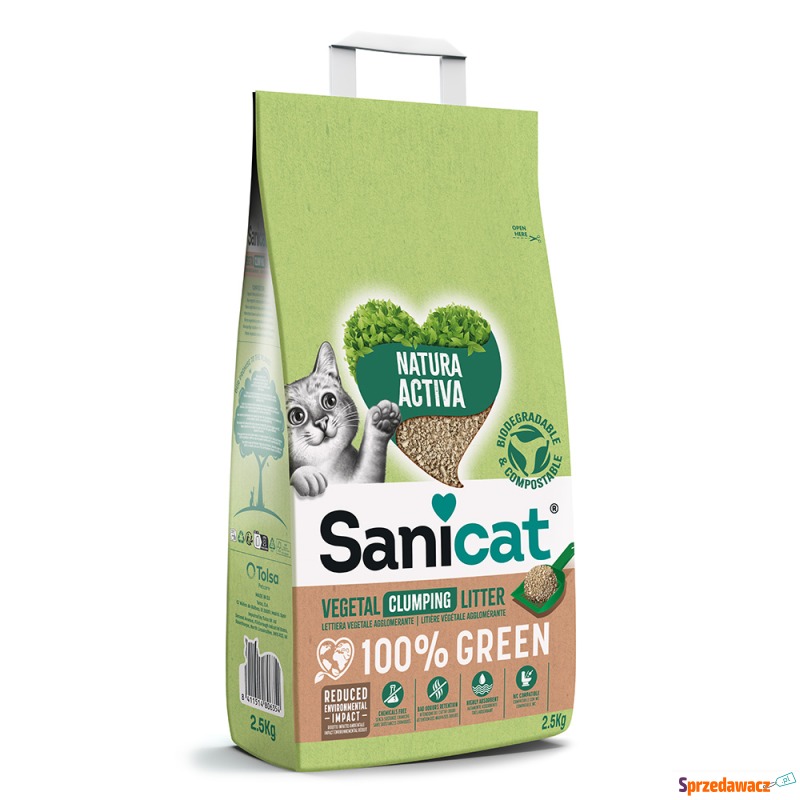 Sanicat Natura Activa 100% Green - 2 x 2,5 kg - Żwirki do kuwety - Grudziądz