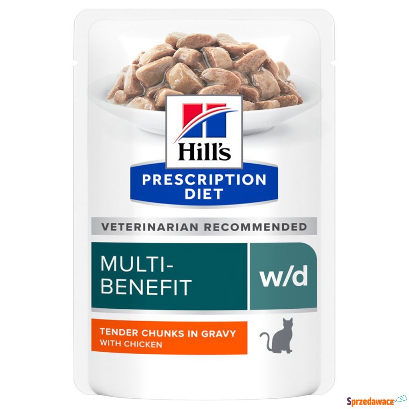 Hill's Prescription Diet w/d, kurczak - 12 x 85... - Karmy dla kotów - Leszno
