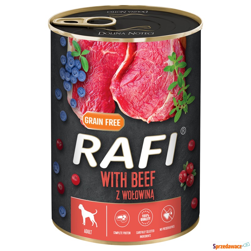 Rafi Adult, 24 x 400 g - Z wołowiną, jagodami... - Karmy dla psów - Radom