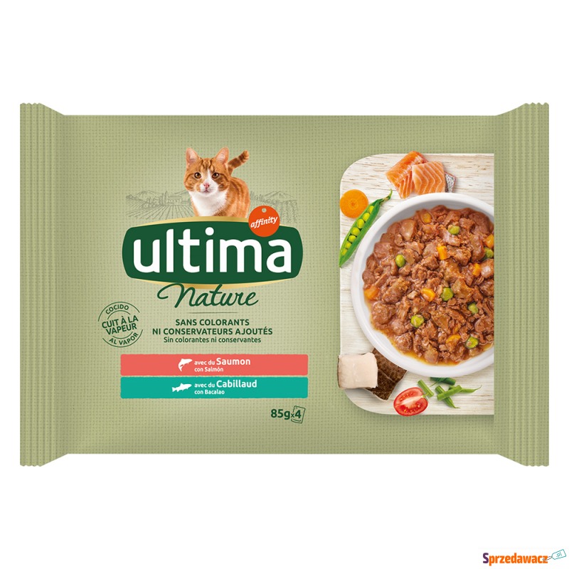 Ultima Cat Nature, 4 x 85 g - Łosoś i dorsz - Karmy dla kotów - Wałbrzych