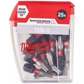 Zestaw bitów Milwaukee Shockwave CD Tic Tac TX15 (25 sztuk)