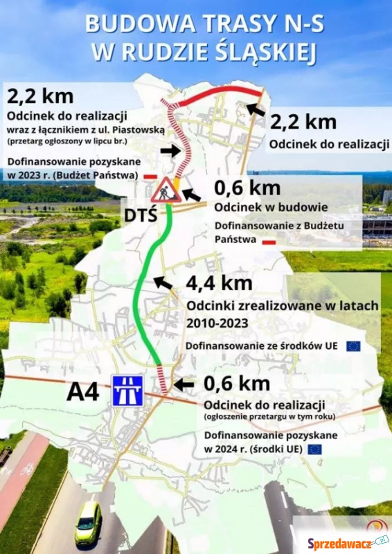 Działka przemysłowa Ruda Śląska sprzedam, pow. 1798 m2  (18a)