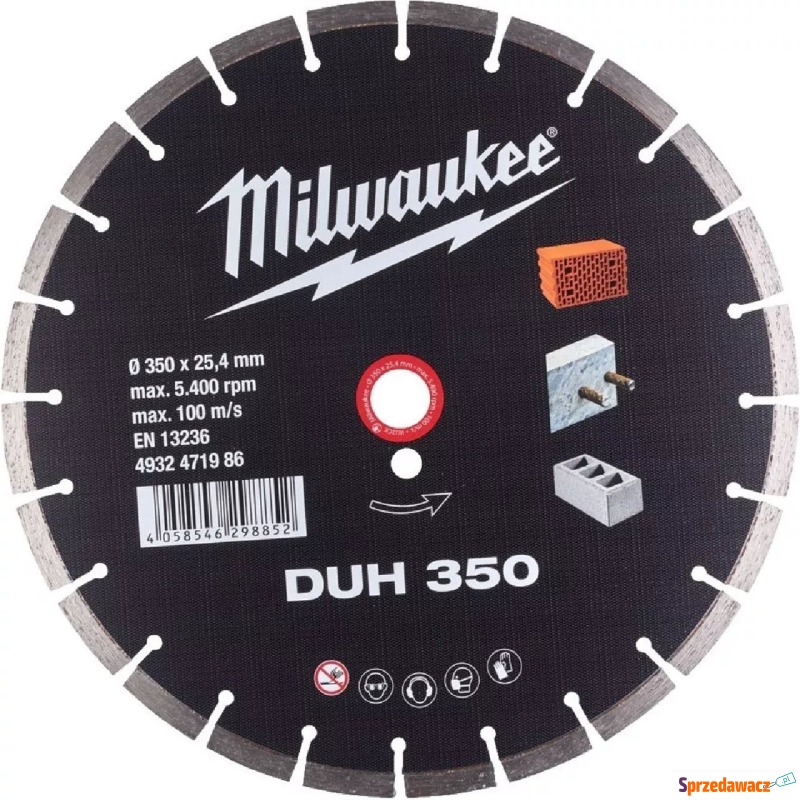 Tarcza diamentowa Milwaukee DUH 350 mm do bloków... - Akcesoria do elektro... - Gorzów Wielkopolski