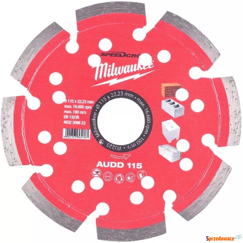 Tarcza diamentowa Milwaukee Speedcross AUDD 115... - Akcesoria do elektro... - Lublin