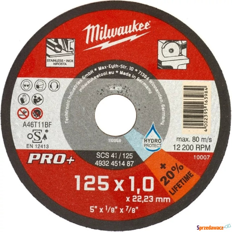 Tarcza ścierna Milwaukee Pro+ SCS 41 125 mm, do... - Akcesoria do elektro... - Szczecin