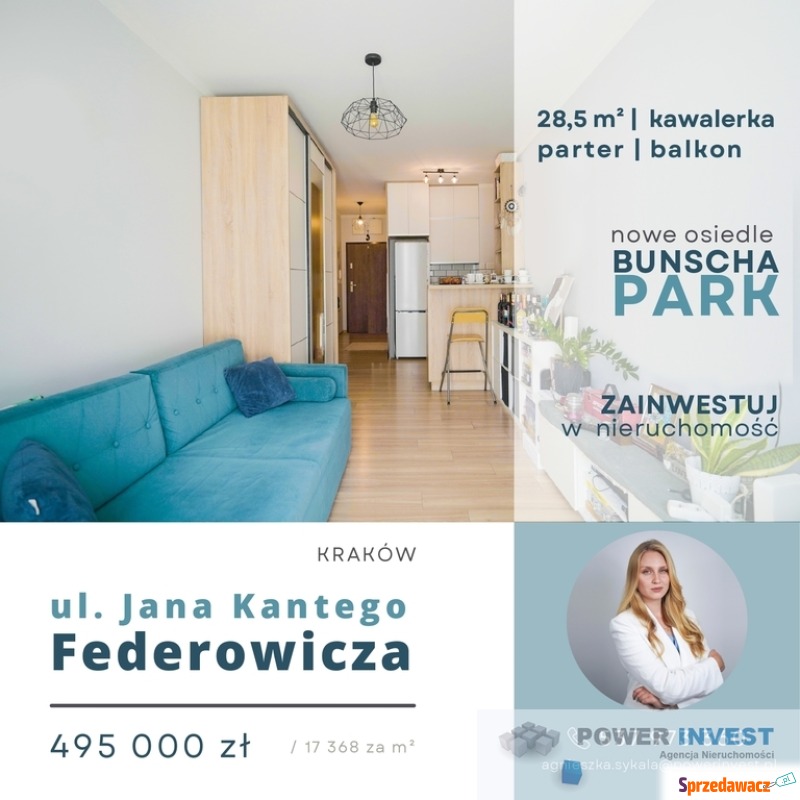 Mieszkanie jednopokojowe Kraków,   28 m2 - Sprzedam