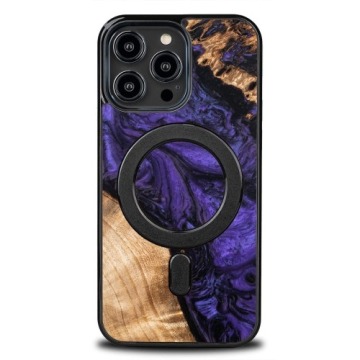 Drewniane etui Bewood do iPhone 15 Pro Max, Violet MagSafe