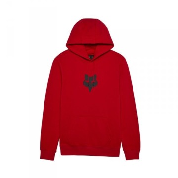 Fox bluza z kapturem fox head fleece po flame red