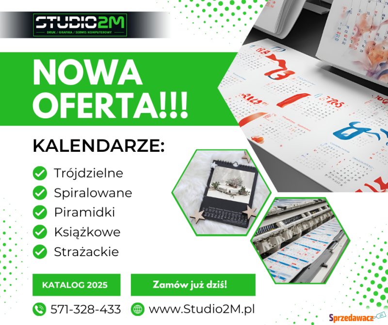 Kalendarze Firmowe 2025, Strażackie, Szkolne - Reklama, marketing - Cała Polska