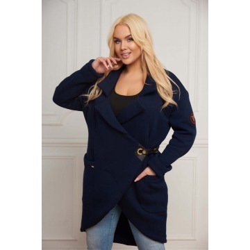 Ciepły granatowy dresowy płaszcz/bluza Marita PLUS SIZE XXL JESIEŃ