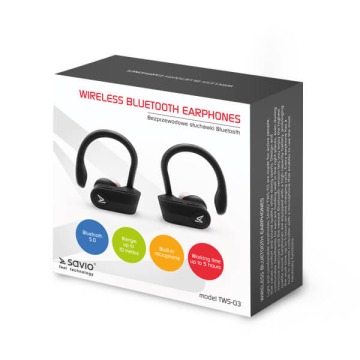 Słuchawki Savio TWS-03 Bluetooth czarne