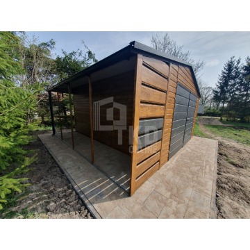 Garaż Blaszany 4x5 + wiata 1x5 - Brama dwuskr... - Garaże i wiaty - Chojnice - zdjęcie 2