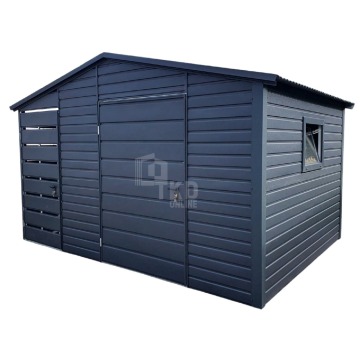 Schowek Domek Ogrodowy 2,5x2,5m + Wiata 0,9x2,5m Okno Drzwi Antracyt TKD220