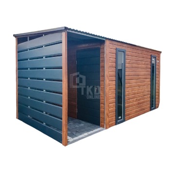 Schowek - Domek Ogrodowy 2,5x2m + Wiata 1m - 2x Okno - Drzwi TKD222