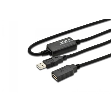 Przedłużacz USB 2.0A /M - USB A/Ż DIGITUS 10m  czarny