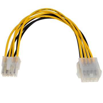 Kabel zasilający Akyga AK-CA-08 ( EPS 8-pin F-M PVC 0,2m czarno-żółty )